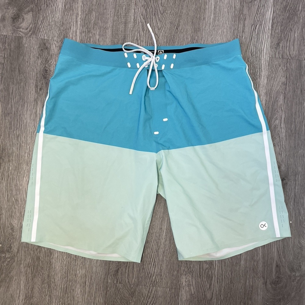 Outerknown Shorts Mens 36 Blue Apex Hybrid Boardshort Drawstring Surf Swim Beach